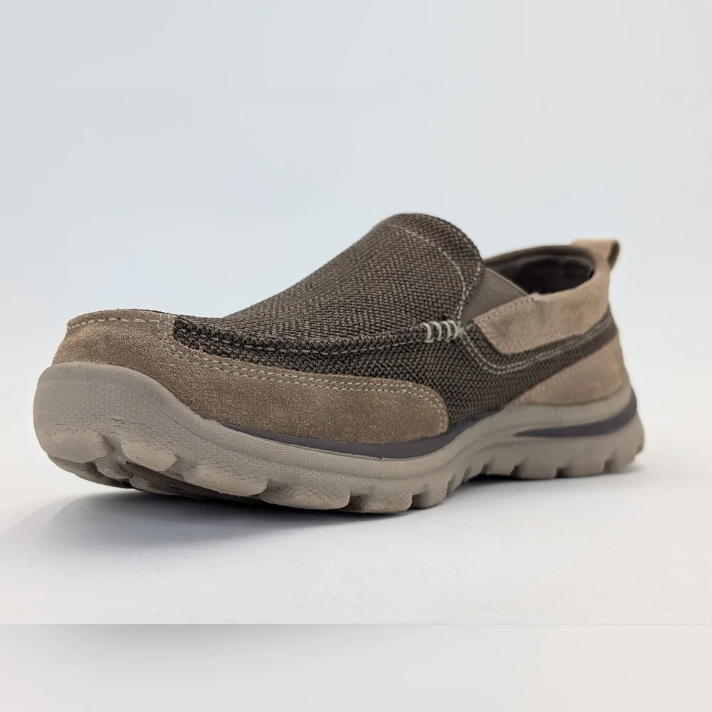 Skechers Pollard Wilfred Men Sz 9 Slip-Ins Memory Foam Mesh Upper Brown Loafers